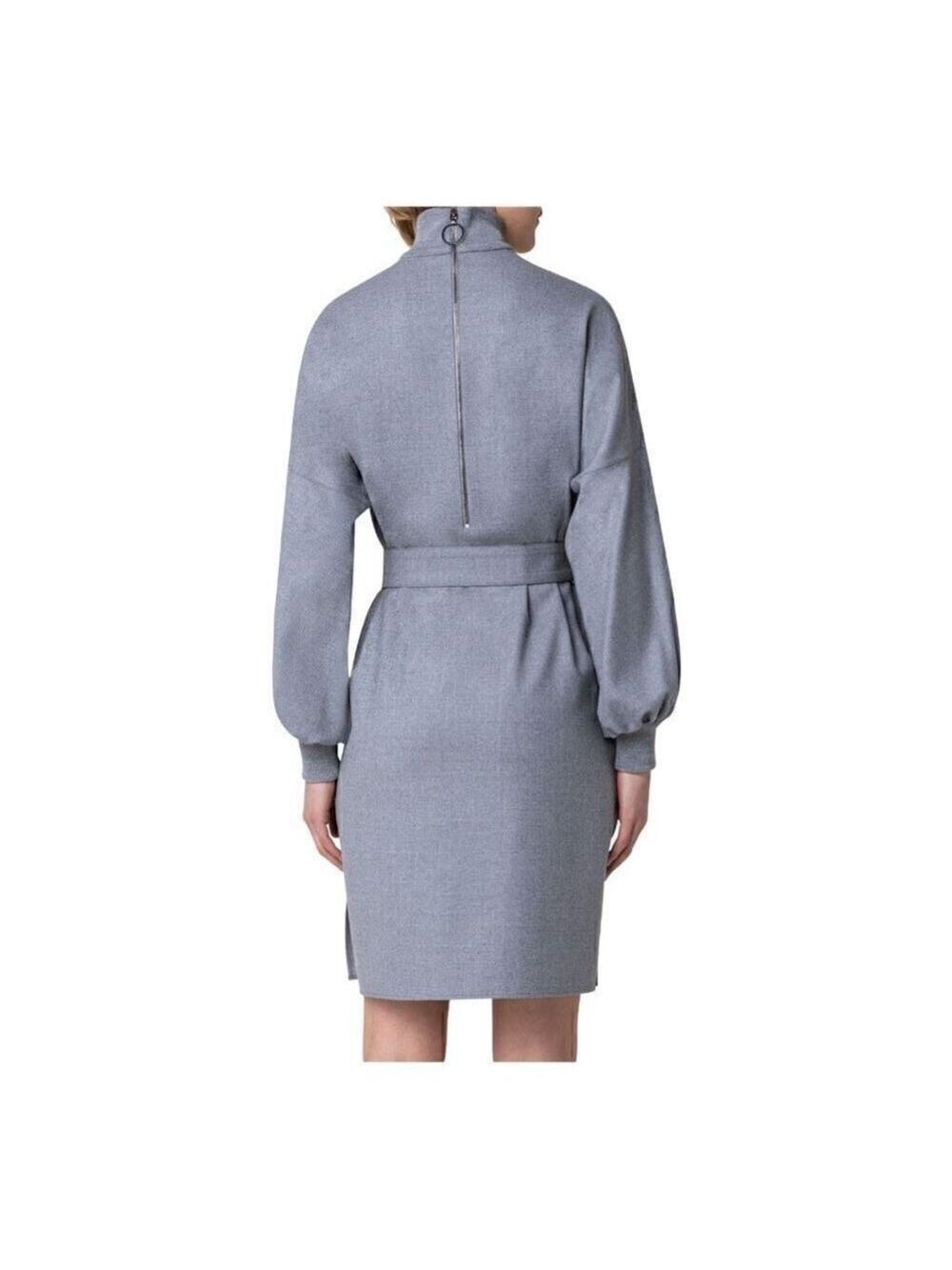 AKRIS Punto Gray Flannel Wool Dress Size 16 NWT** no belt - Picture 5 of 8